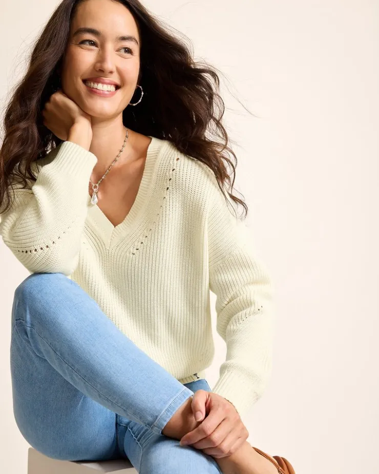Women Tommy Bahama Sweaters|Tops & Shirts<Salt Wash V-Neck Sweater