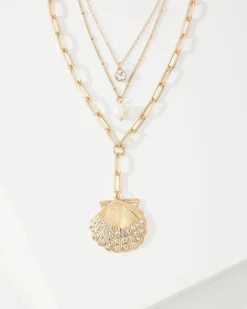 Women Tommy Bahama Jewelry<Sanibel Island Layered Shell Pendant Necklace