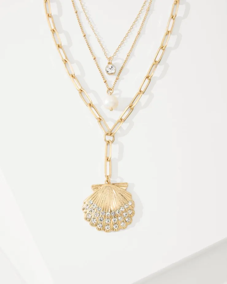 Women Tommy Bahama Jewelry<Sanibel Island Layered Shell Pendant Necklace