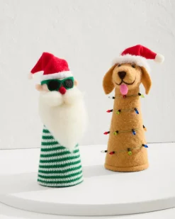 Tommy Bahama Drinkware & Bar<Santa & Retriever Bottle Topper Set