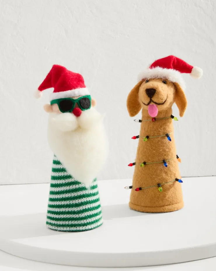 Tommy Bahama Drinkware & Bar<Santa & Retriever Bottle Topper Set