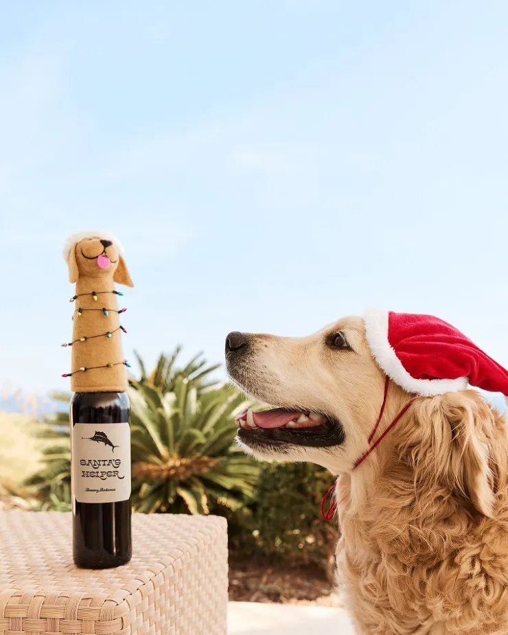 Tommy Bahama Drinkware & Bar<Santa & Retriever Bottle Topper Set