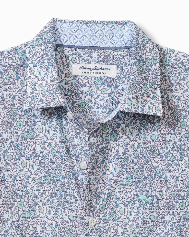 Tommy Bahama Shirts<Sarasota Stretch Blue Flora IslandZone® Shirt