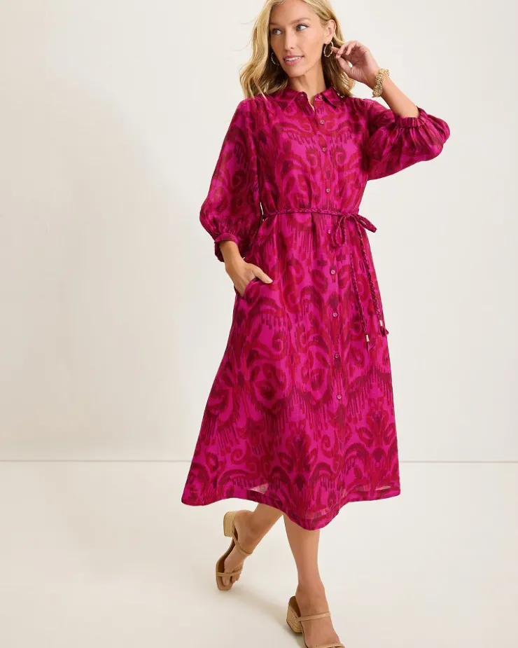 Women Tommy Bahama Dresses<Seaside Ikat Midi Shirt Dress