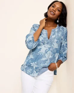 Women Tommy Bahama Tops & Shirts<Secret Inlet 3/4-Sleeve Top