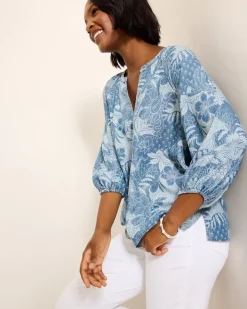 Women Tommy Bahama Tops & Shirts<Secret Inlet 3/4-Sleeve Top