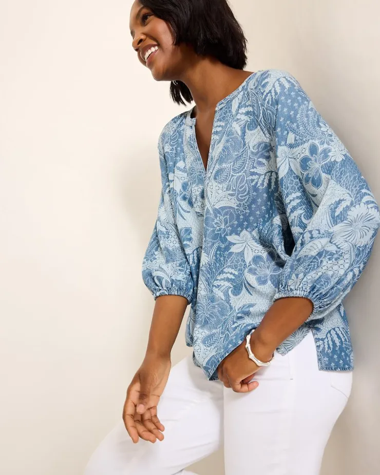 Women Tommy Bahama Tops & Shirts<Secret Inlet 3/4-Sleeve Top