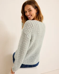 Women Tommy Bahama Sweaters<Shimmer Cable Boat-Neck Sweater