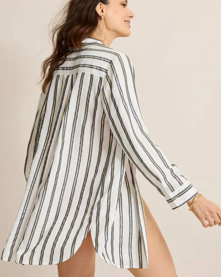 Women Tommy Bahama Beach Coverups<Shimmer Stripe Beach Shirt