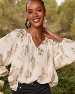 Women Tommy Bahama Tops & Shirts<Shimmering Shores Peasant Top