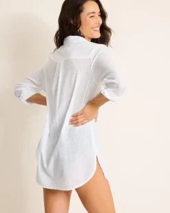 Women Tommy Bahama Beach Coverups<Shoreline Cotton Boyfriend Beach Shirt