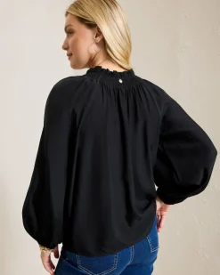 Women Tommy Bahama Tops & Shirts<Silky Seas Smocked Peasant Top
