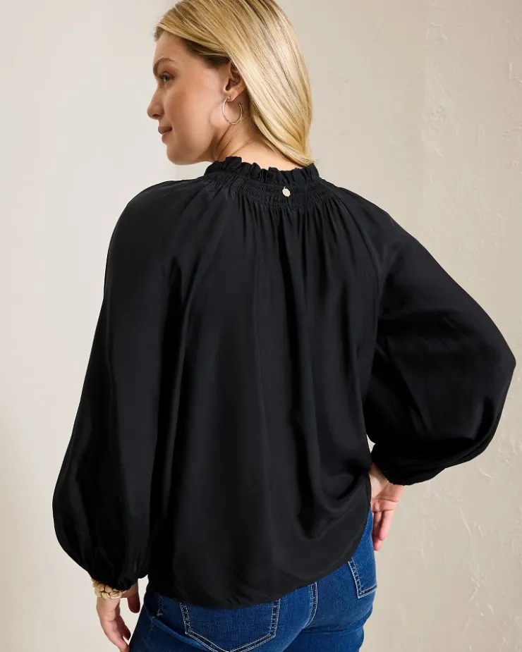 Women Tommy Bahama Tops & Shirts<Silky Seas Smocked Peasant Top