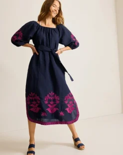 Women Tommy Bahama Beach Coverups|Dresses<St. Lucia Embroidered Linen-Blend Coverup Dress