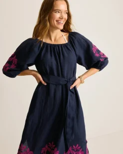 Women Tommy Bahama Beach Coverups|Dresses<St. Lucia Embroidered Linen-Blend Coverup Dress
