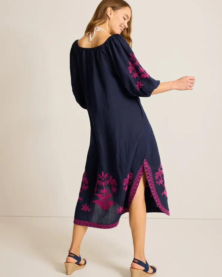 Women Tommy Bahama Beach Coverups|Dresses<St. Lucia Embroidered Linen-Blend Coverup Dress