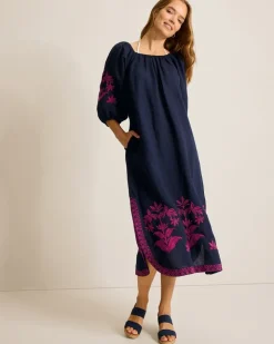 Women Tommy Bahama Beach Coverups|Dresses<St. Lucia Embroidered Linen-Blend Coverup Dress
