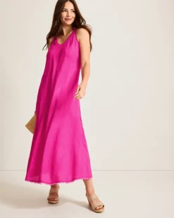 Women Tommy Bahama Beach Coverups|Dresses<St. Lucia Linen-Blend Bias-Cut Coverup Dress