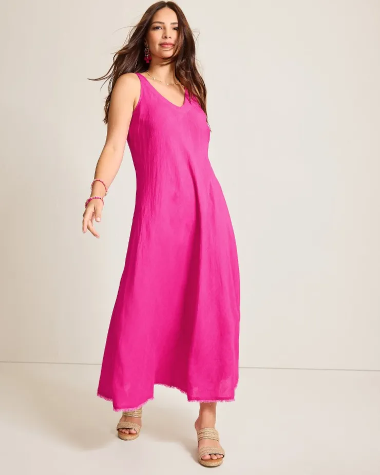 Women Tommy Bahama Beach Coverups|Dresses<St. Lucia Linen-Blend Bias-Cut Coverup Dress