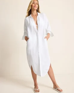 Women Tommy Bahama Beach Coverups|Dresses<St. Lucia Linen-Blend Coverup Shirt Dress