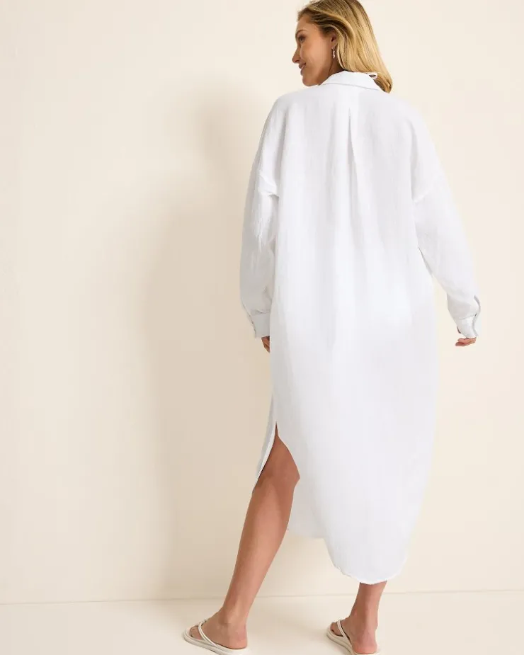 Women Tommy Bahama Beach Coverups|Dresses<St. Lucia Linen-Blend Coverup Shirt Dress