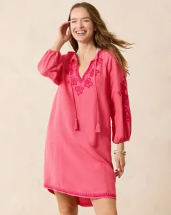 Women Tommy Bahama Beach Coverups|Dresses<St. Lucia Linen-Blend Embroidered Coverup Dress