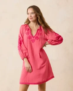 Women Tommy Bahama Beach Coverups|Dresses<St. Lucia Linen-Blend Embroidered Coverup Dress