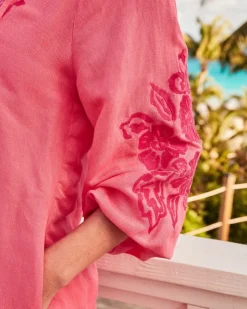 Women Tommy Bahama Beach Coverups|Dresses<St. Lucia Linen-Blend Embroidered Coverup Dress