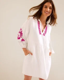 Women Tommy Bahama Beach Coverups|Dresses<St. Lucia Linen-Blend Floral Embroidered Coverup Dress