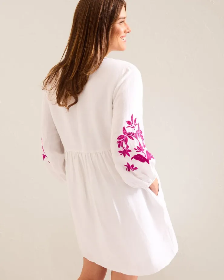 Women Tommy Bahama Beach Coverups|Dresses<St. Lucia Linen-Blend Floral Embroidered Coverup Dress