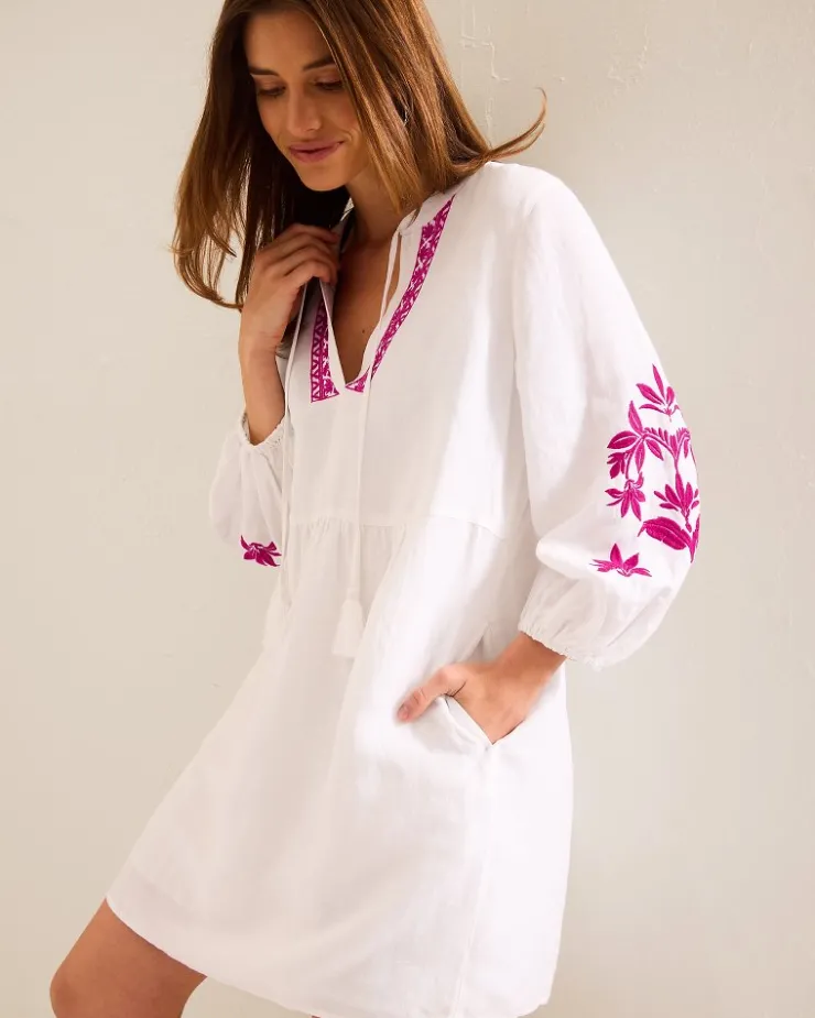 Women Tommy Bahama Beach Coverups|Dresses<St. Lucia Linen-Blend Floral Embroidered Coverup Dress