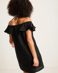 Women Tommy Bahama Beach Coverups|Dresses<St. Lucia Linen-Blend Off-the-Shoulder Coverup Dress