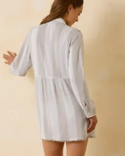 Women Tommy Bahama Beach Coverups<St. Lucia Linen-Blend Rugby Stripe Beach Shirt