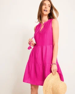 Women Tommy Bahama Beach Coverups|Dresses<St. Lucia Linen-Blend Tiered Coverup Dress