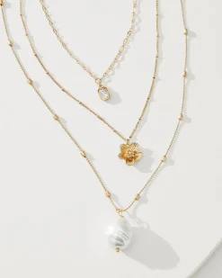 Women Tommy Bahama Jewelry<Tidal Treasure Floral Charm Layered Necklace