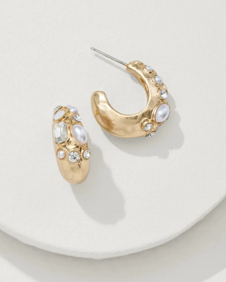 Women Tommy Bahama Jewelry<Tidal Treasure Mother of Pearl and Stone Chunky Hoops