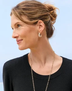 Women Tommy Bahama Jewelry<Tidal Treasure Mother of Pearl and Stone Chunky Hoops
