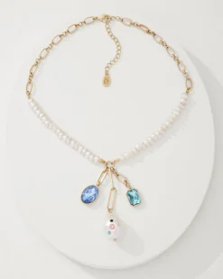 Women Tommy Bahama Jewelry<Tidal Treasure Pearl and Stone Charm Necklace