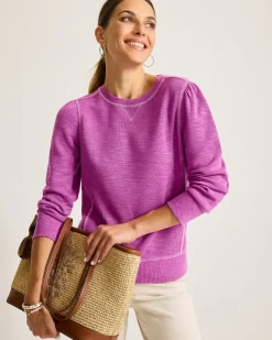 Women Tommy Bahama Loungewear|Sweaters<Tobago Bay Puff-Sleeve Crew Sweatshirt