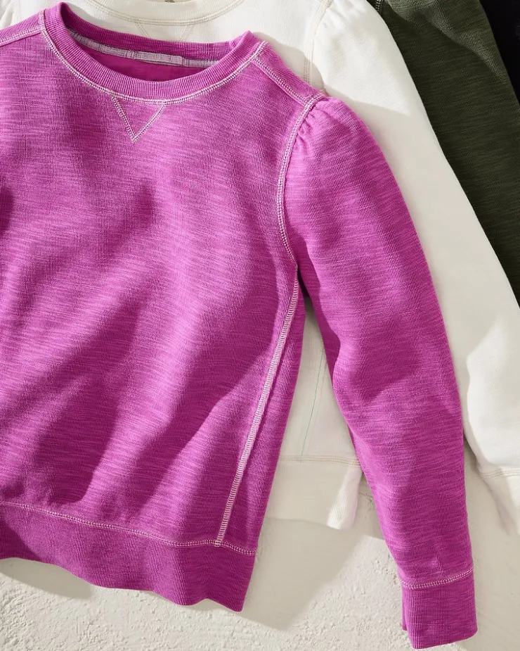 Women Tommy Bahama Loungewear|Sweaters<Tobago Bay Puff-Sleeve Crew Sweatshirt