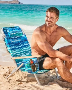 Tommy Bahama Outdoor Chairs|Beach Chairs<Malachite Print Deluxe Backpack Beach Chair