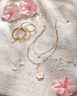 Women Tommy Bahama Jewelry<Tropical Blooms Hibiscus Charm Layered Necklace