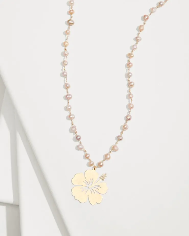Women Tommy Bahama Jewelry<Tropical Blooms Hibiscus Pendant Pearl Necklace