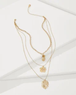 Women Tommy Bahama Jewelry<Tropical Blooms Multi-Row Layered Charm Necklace