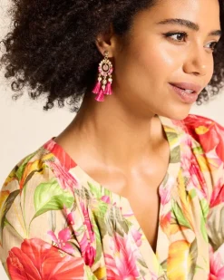 Women Tommy Bahama Jewelry<Tropical Blooms Tassel Shell Statement Earrings
