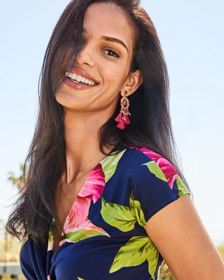 Women Tommy Bahama Jewelry<Tropical Blooms Tassel Shell Statement Earrings