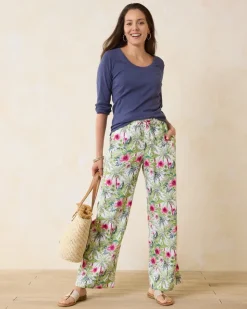 Women Tommy Bahama Pants & Crops<Two Palms Coastal Palms High-Rise Linen Easy Pants