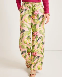 Women Tommy Bahama Pants & Crops<Two Palms Frond Royal High-Rise Linen Easy Pants