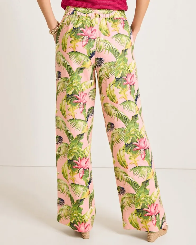 Women Tommy Bahama Pants & Crops<Two Palms Frond Royal High-Rise Linen Easy Pants