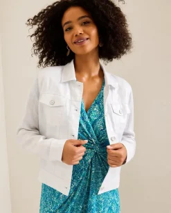 Women Tommy Bahama Jackets<Two Palms Shimmer Linen Jacket